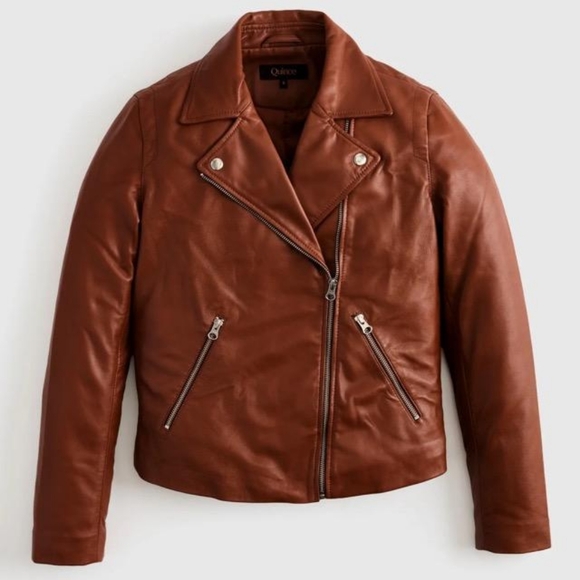 Madewell 100% Washed Leather BikerJacket Womens size  XXS   NWT - Picture 2 of 13